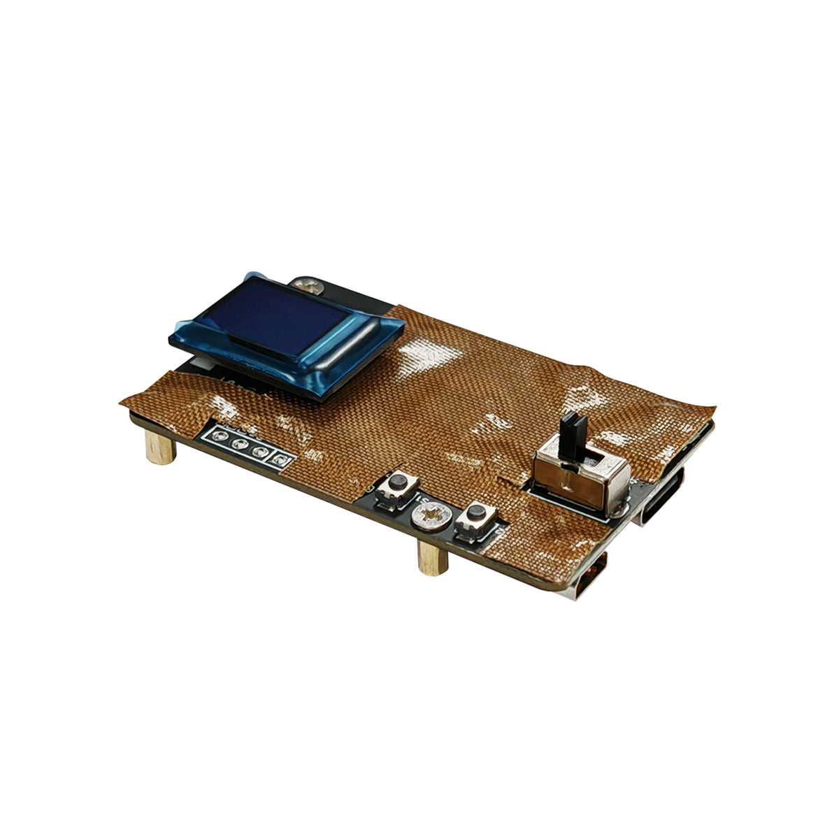 0.6 inch AMOLED micro display module side angle view showing display panel and driver board
