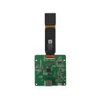 1.03 inch Micro OLED display panel front view with flexible flat cable (FPC) and driver PCB, compact module assembly