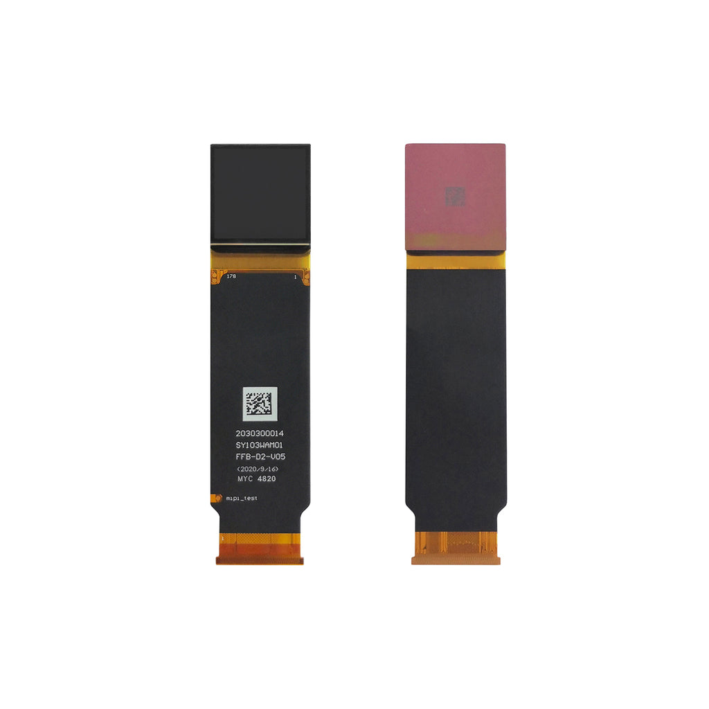 Two 1.03 inch Micro OLED display modules side by side, showing front and rear orientation for size and connector reference