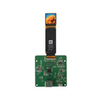 1.03 inch Micro OLED display module with driver board and flex cable, full evaluation kit showing assembled system with active screen
