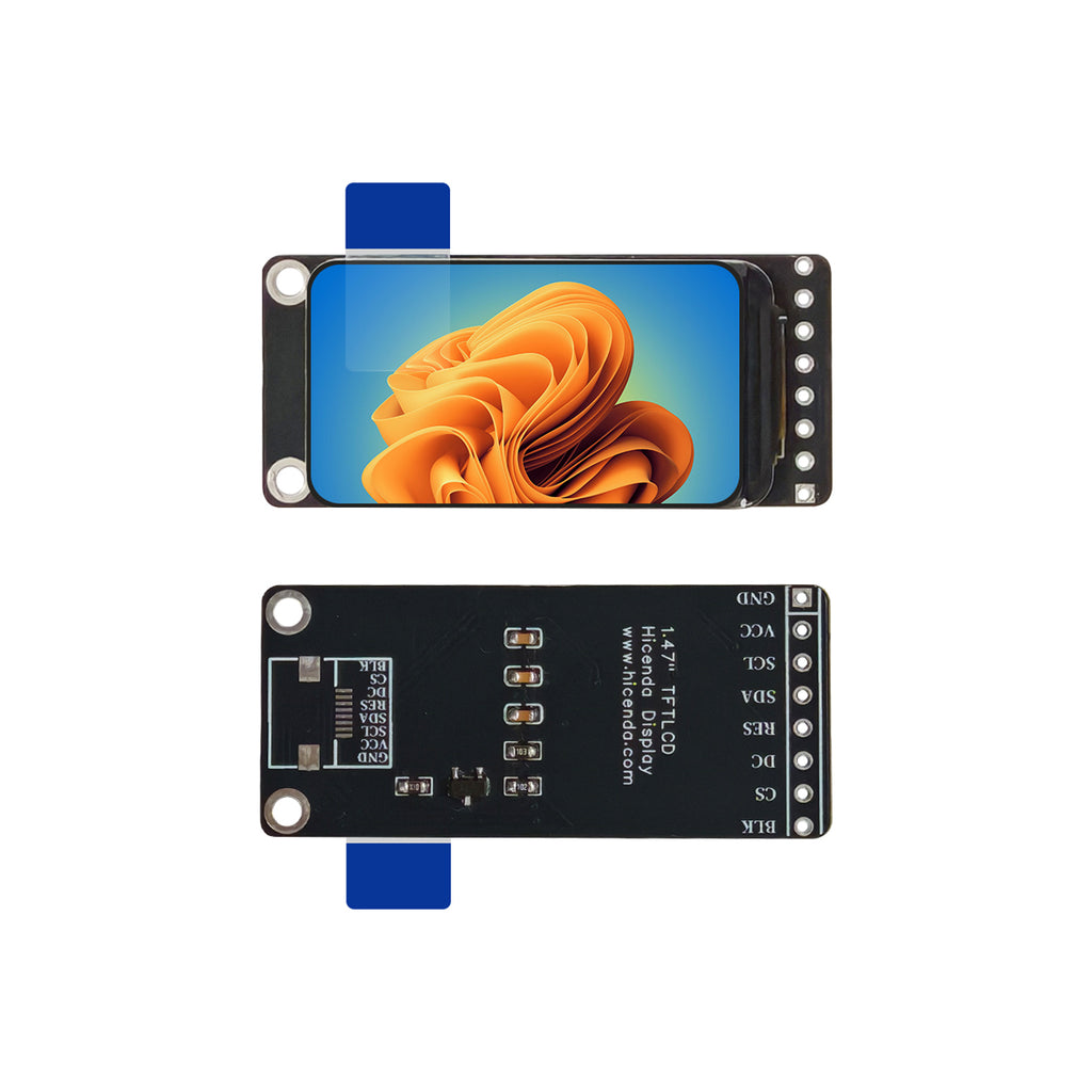 1.47 Inch TFT LCD Display Module 172x320 Front and Back View with Colorful Demo Image for Arduino ESP32