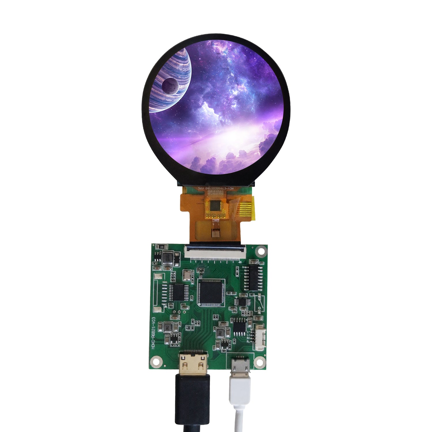 2.1 inch round TFT display with HDMI driver board