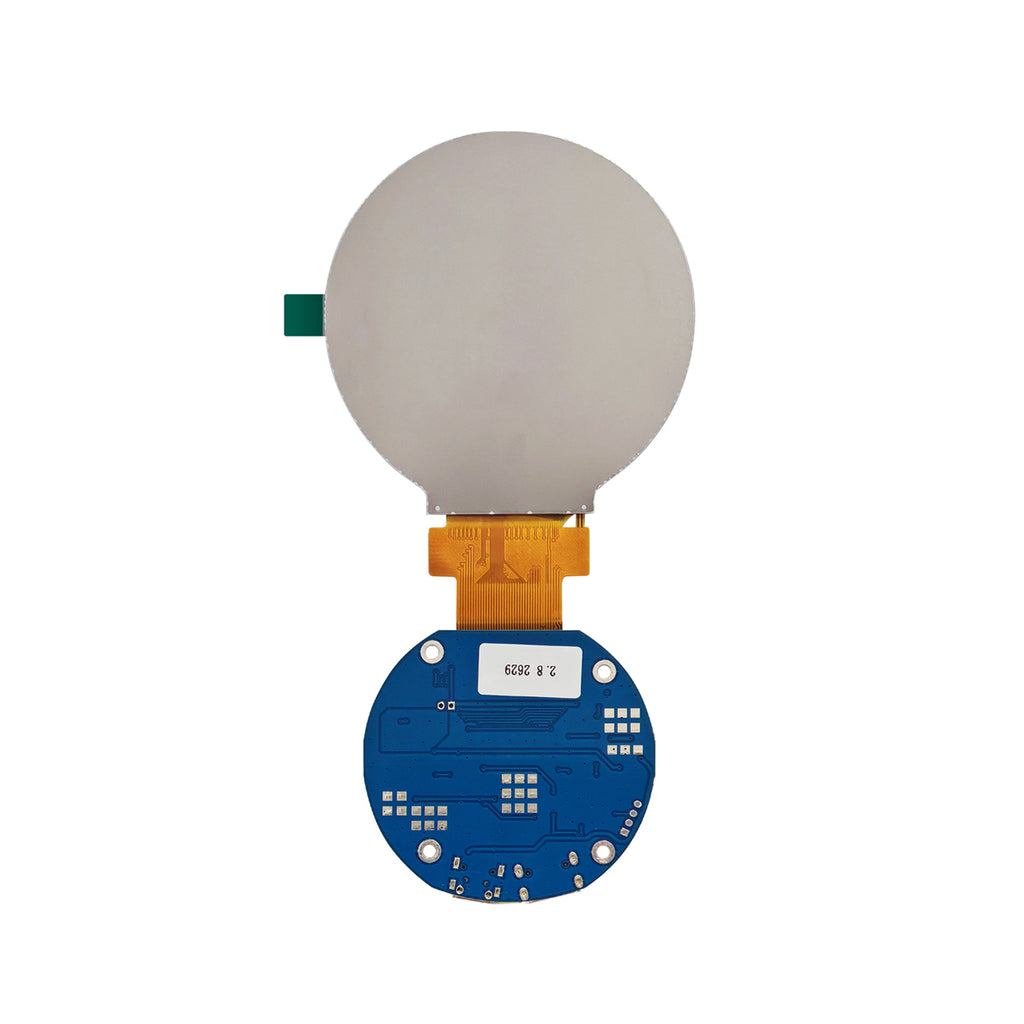2.8 inch 480x480 round TFT display module assembled with its HDMI driver board