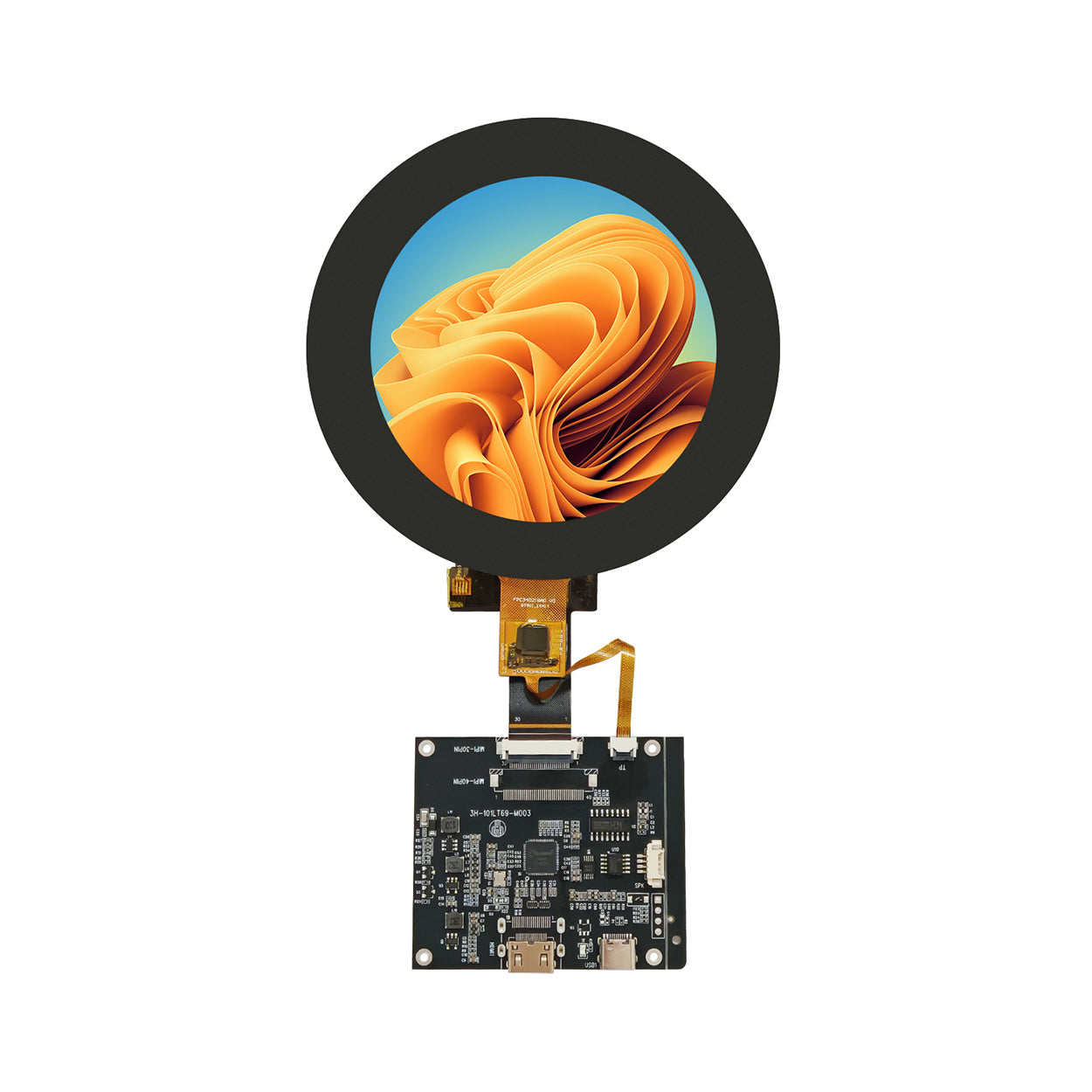 Panel de pantalla táctil TFT LCD redondo de 3,4 pulgadas 800×800 con módulo MIPI