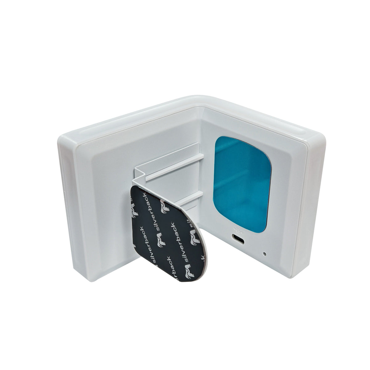 6.5 Inch 2K AMOLED Curved Secondary Screen with White Mounting Bracket Closed Side View