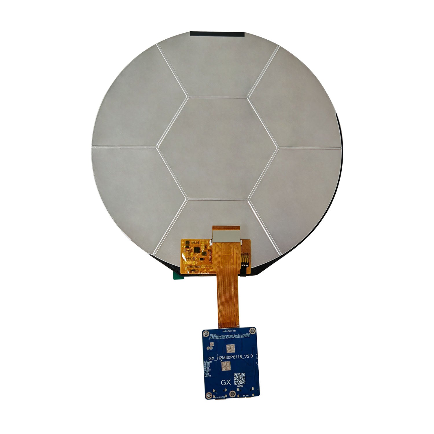 Pantalla LCD TFT Redonda de 7 Pulgadas 1080×1080 900 nits MIPI con Placa Controladora HDMI