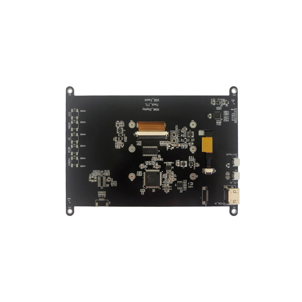 Back view of 7-inch TFT LCD display module and controller board