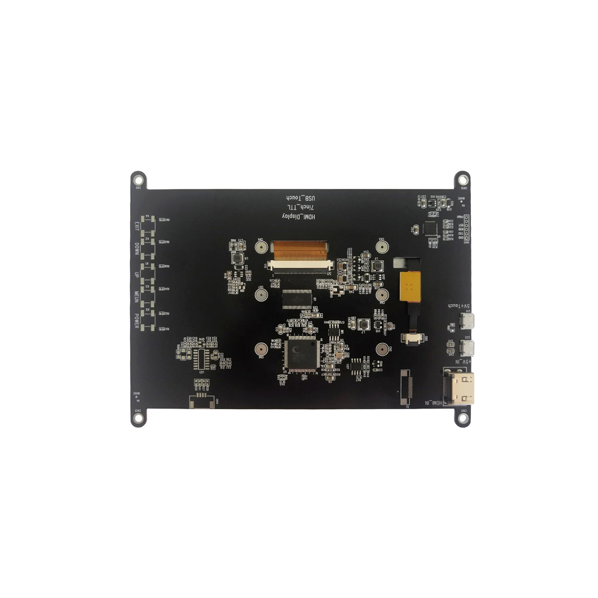 Back view of 7-inch TFT LCD display module and controller board