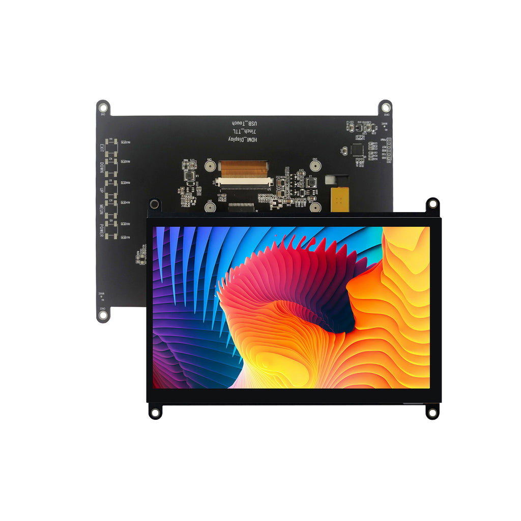 7-inch TFT LCD touch display module with HDMI board, front view