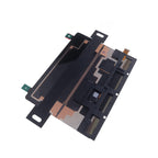 Angled rear view of the 8-inch AMOLED display module showing the backing structure and flex cable layout.