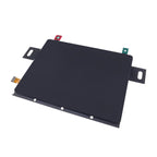 Angled front view of the unlit 8-inch flexible AMOLED panel showing mounting tabs and a flex cable connector.